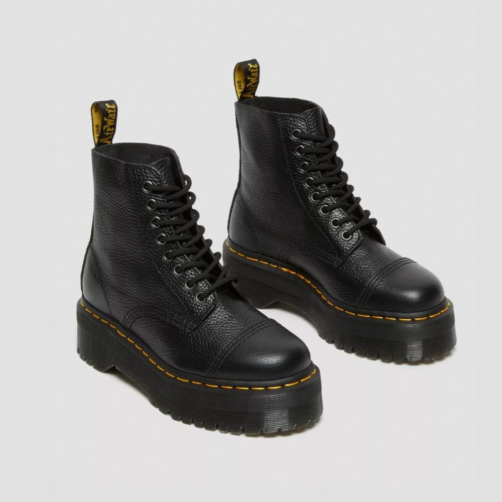 Dr. Martens SINCLAIR MILLED NAPPA LEATHER PLATFORM BOOTS US5/UK3